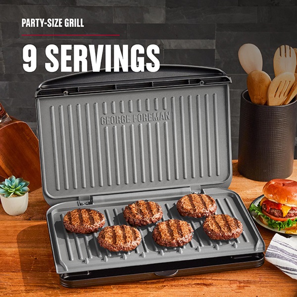 9Serving Classic Plate Electric Indoor Grill and Panini Press